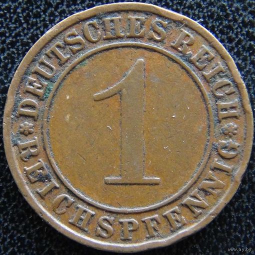 YS: Германия, 1 рейхспфенниг 1934F, KM# 37