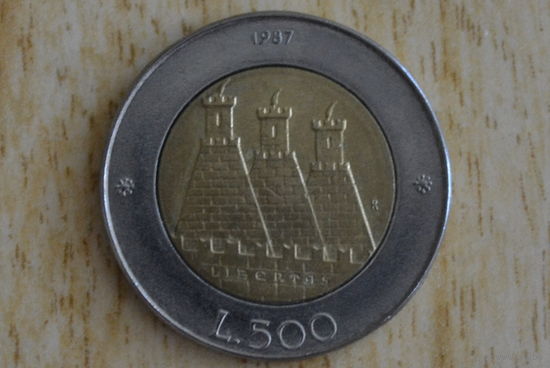 Сан-Марино 500 лир 1987 с 1 руб