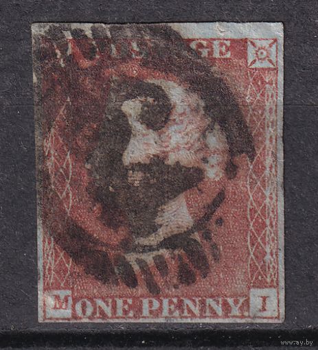 49.Br. Великобритания. Виктория. Стандарт. 1P. 1841 г. Mi.#3.