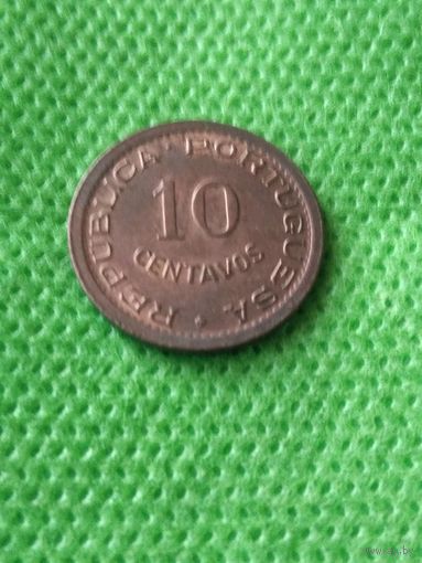16. Распродажа! Ангола 10 сентаво 1949 г. Нечастая! UNC!