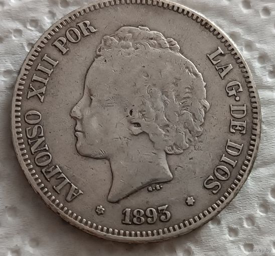 Испания 5 песет 1893