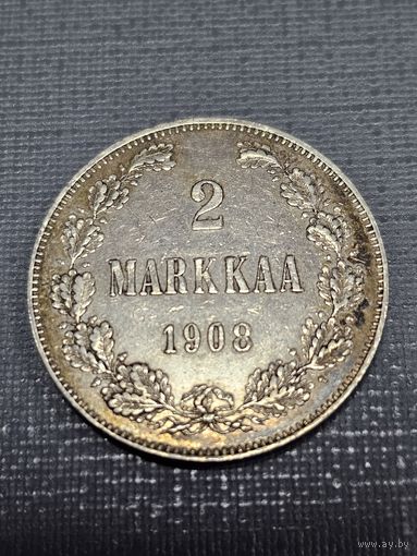 2 марки 1908 для Финляндии ( Николай Второй) UNC , тираж 124 935 шт