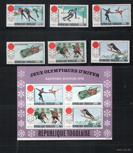 Того-1971(Мих.888-893,Бл.59) , ** ,  Спорт,  Зимняя  ОИ-1972,(полная серия)