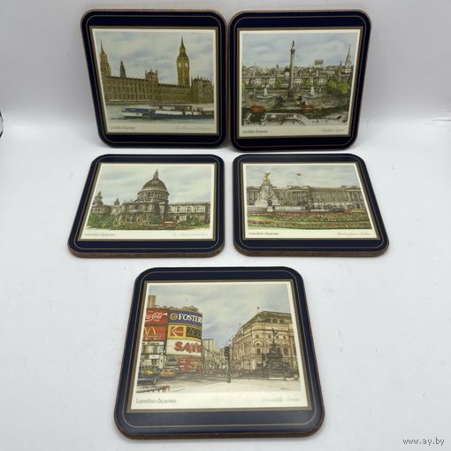 Набор подставок под горячее или чашки Pimpernel, London scenes (5 шт.). Англия. Арт 2978