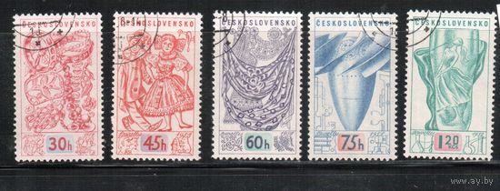 Чехословакия-1958,(Мих.1068-1072) гаш.   , Выставка в Брюсселе(полная серия)