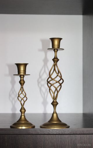 Латунные, декоративные подсвечники, 2 шт.