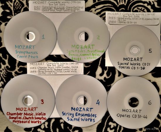 DVD MP3  - V.A.MOZART - Complete Works (170 CD Box Set, 2005) - 6 DVD
