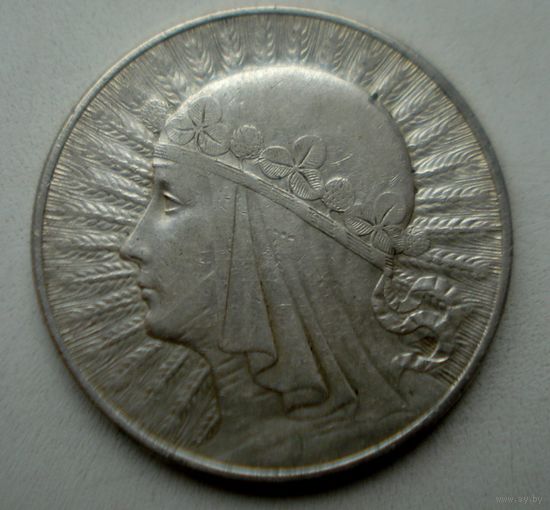 Монета СЕРЕБРО Польша 10 злотых 1932 год.