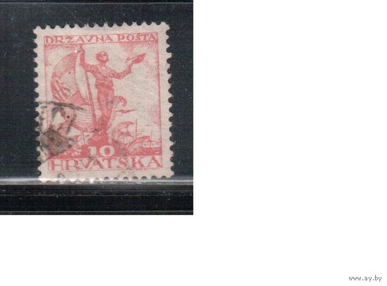 Югославия(Хорватия)-1918(Мих.91В) гаш.   , Стандарт,  перф. 12 1/2