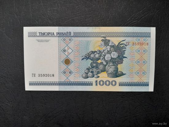 1000 рублей 2000 года. Беларусь. Серия ГК. Без модификации. UNC