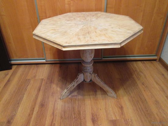 Стол дубовый ,резная нога ,Натуральный ,старинный ,