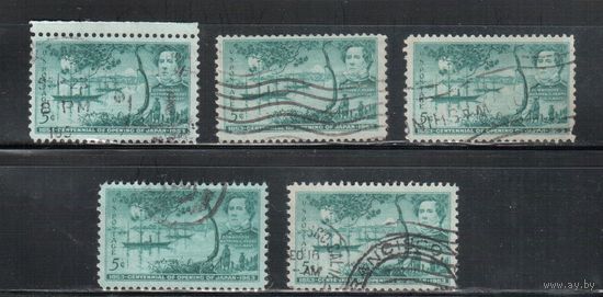 США-1953, (Мих.641), гаш. , Личности, Корабль, бухта Токио(одиночка),цена за 1 м на выбор