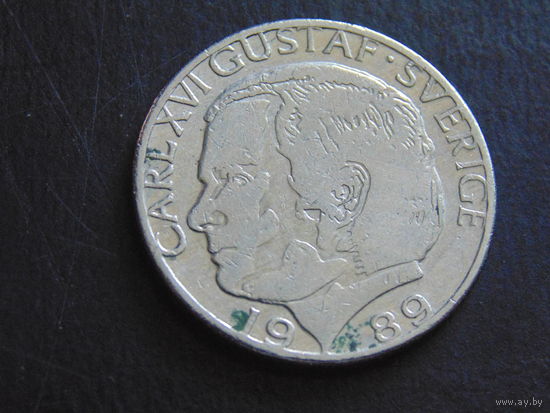 Швеция 1 крона 1989 г.