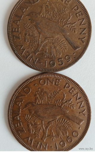 Монеты Новая Зеландия 1959 и 1960 гг