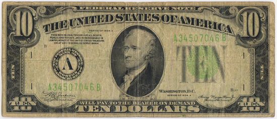 10 долларов 1934 год . США