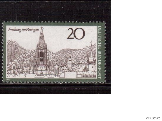 Германия(ФРГ)-1970,(Мих.654), **  , Город Фрайбург