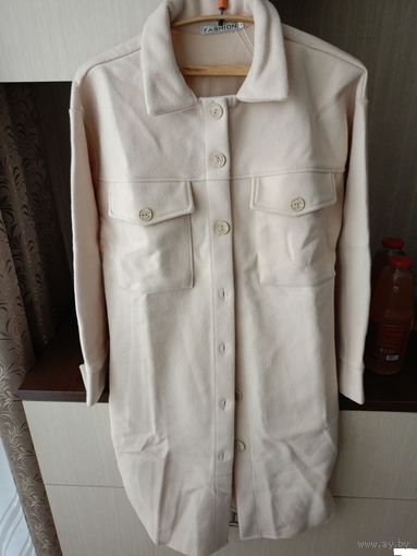 Теплая рубашка- кардиган 48