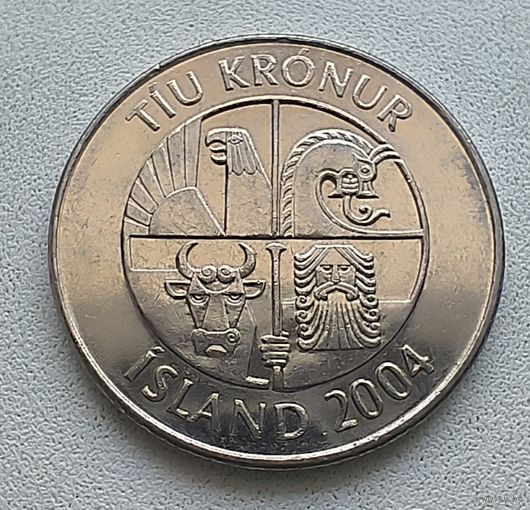Исландия 10 крон, 2004. 6-13-4