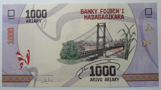 Мадагаскар, 1000 ариари. Серия G. UNC.