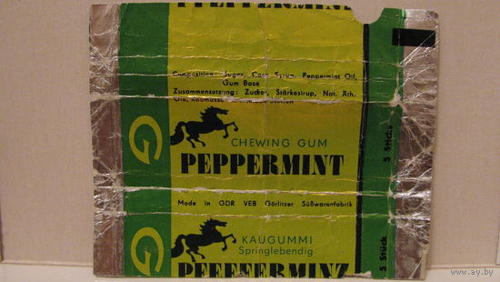 Обертка от жвачки PEPPERMINT, ГДР.