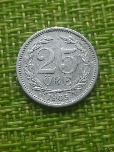 Швеция 25 эре 1905 г ( серебро Король Оскар II (1873 - 1907)