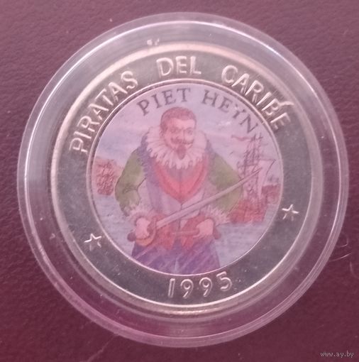 Куба 1 песо. 1995. Пираты Карибского моря - Пит Хейн.