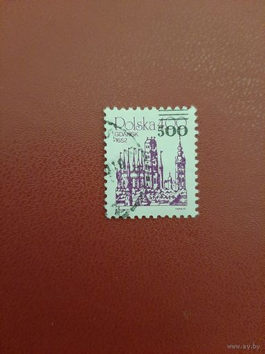 Исторический вид Гданьска. Надпечатка 1989 год Польша
