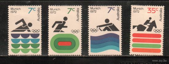 Австралия-1972(Мих.499-502) , ** ,  Спорт,  ОИ-1972 (полная серия)