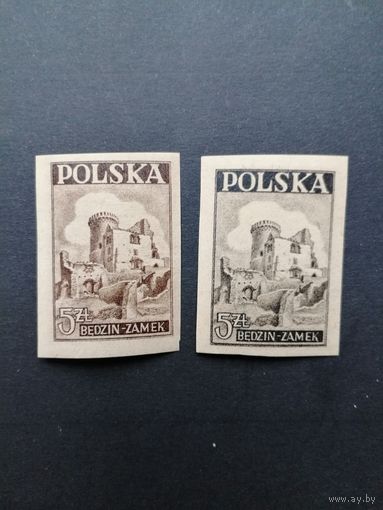 Польша 1946 Марки из серии "Архитектурные памятники Польши" (чистые**) Mi.441А-441В каталог 0.80 евро