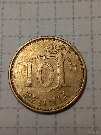10 пенни Финляндия 1976 год