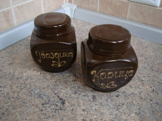 Набор ёмкостей для специй, керамика (корица, гвоздика), 2 шт. * 0,25 л