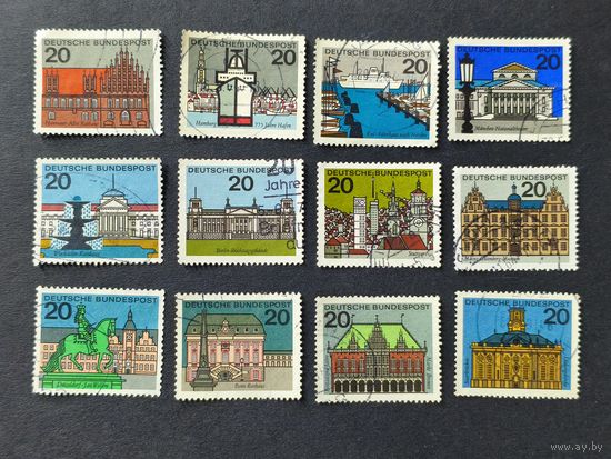 Германия 1964. Столицы земель Федеративной Республики Германия. Полная серия