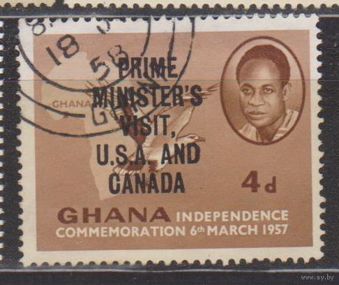 Известные люди личности Визит премьер-министра в Соединенные Штаты и Канаду Гана 1958 год Лот 6 С НАДПЕЧАТКОЙ