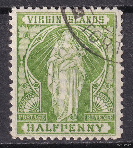 6.BrKCI. Великобритания. Колонии. Виргинские острова. Святая Урсула. 1899 г. 1/2P. Mi.#18.