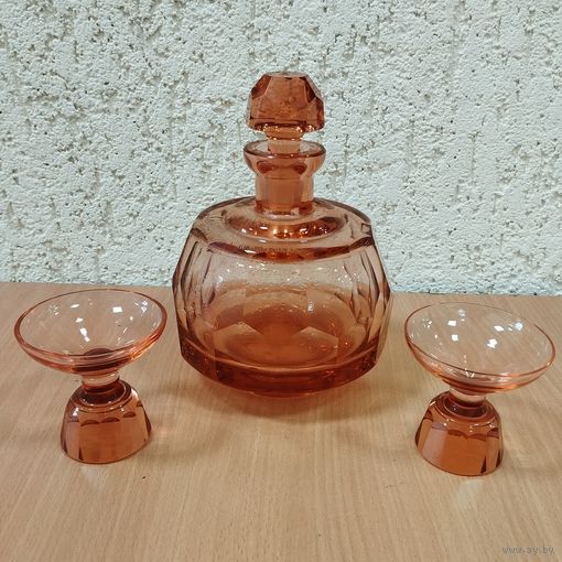 Графин и рюмки (1 л/ 30 мл) Янтарный. Германия