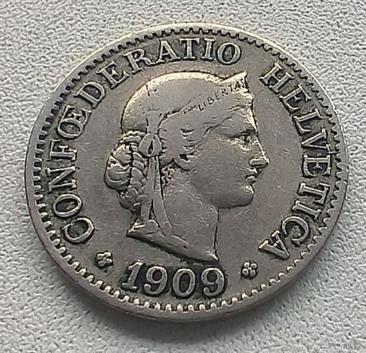 Швейцария 10 раппенов, 1909  7-1-2