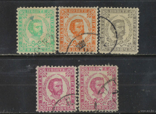Черногория Княж 1898 Никола I Петрович Стандарт #34А,36С,37С,38А,С