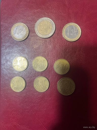 СБОРНЫЙ ЛОТ ЕВРО И ЕВРОЦЕНТОВ С 15 РУБЛЕЙ
