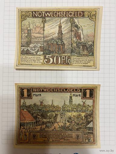 Нотгельд 50-100 пфеннигов Германия Нотвег-0301-2