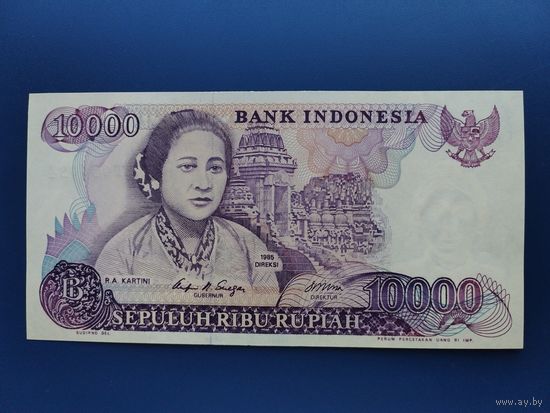 Индонезия 10 000 рупий 1985г unc, пресс