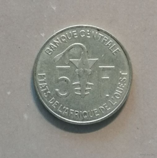 Западная Африка (ВСЕАО) 5 франков, 2018 г., КМ# 2а