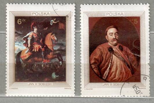 JAN III SOBIESKI. 2 марки, 1983г. Известные люди, гаш. Польша.