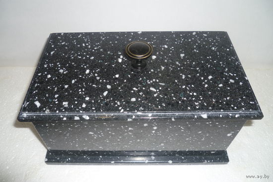 Большая Шкатулка Ларец СССР Из Натурального Камня Обсидиан