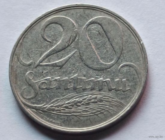 Латвия. 20 сантимов 1922 года.