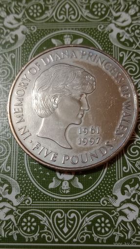 Великобритания 5 фунтов 1999 Принцесса Диана
