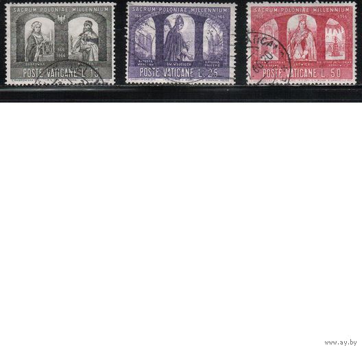 Ватикан-1966,(Мих.502-505)  гаш.  ,1000-лет католичества в Польше