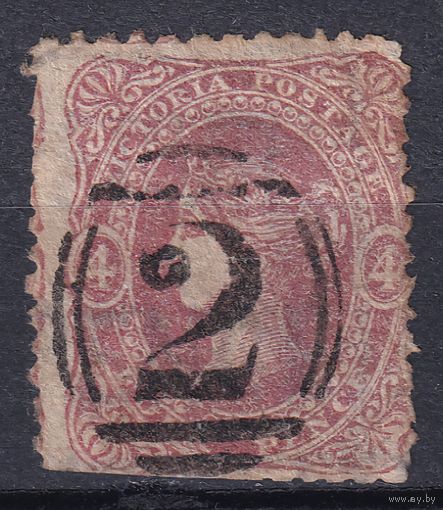 85.Aust. Великобритания. Австралийские штаты. Виктория. Стандарт. 1860 г. 4p. Mi.#24.