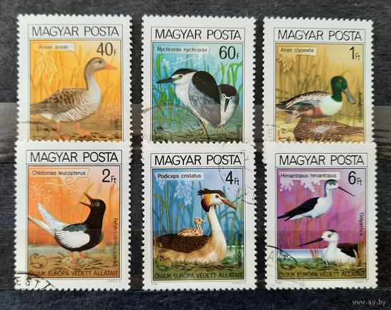 Венгрия 1980г. Серия из 6 марок. Птицы. гаш.
