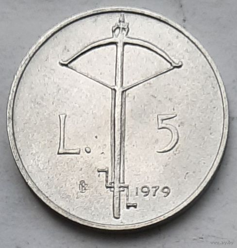 Сан-Марино 5 лир 1979 г. Институциональные органы государства. В холдере