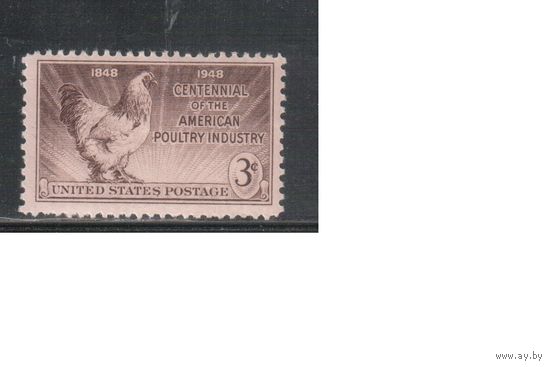 США-1948, (Мих.581), * , Птицеводство, Курица (одиночка)
